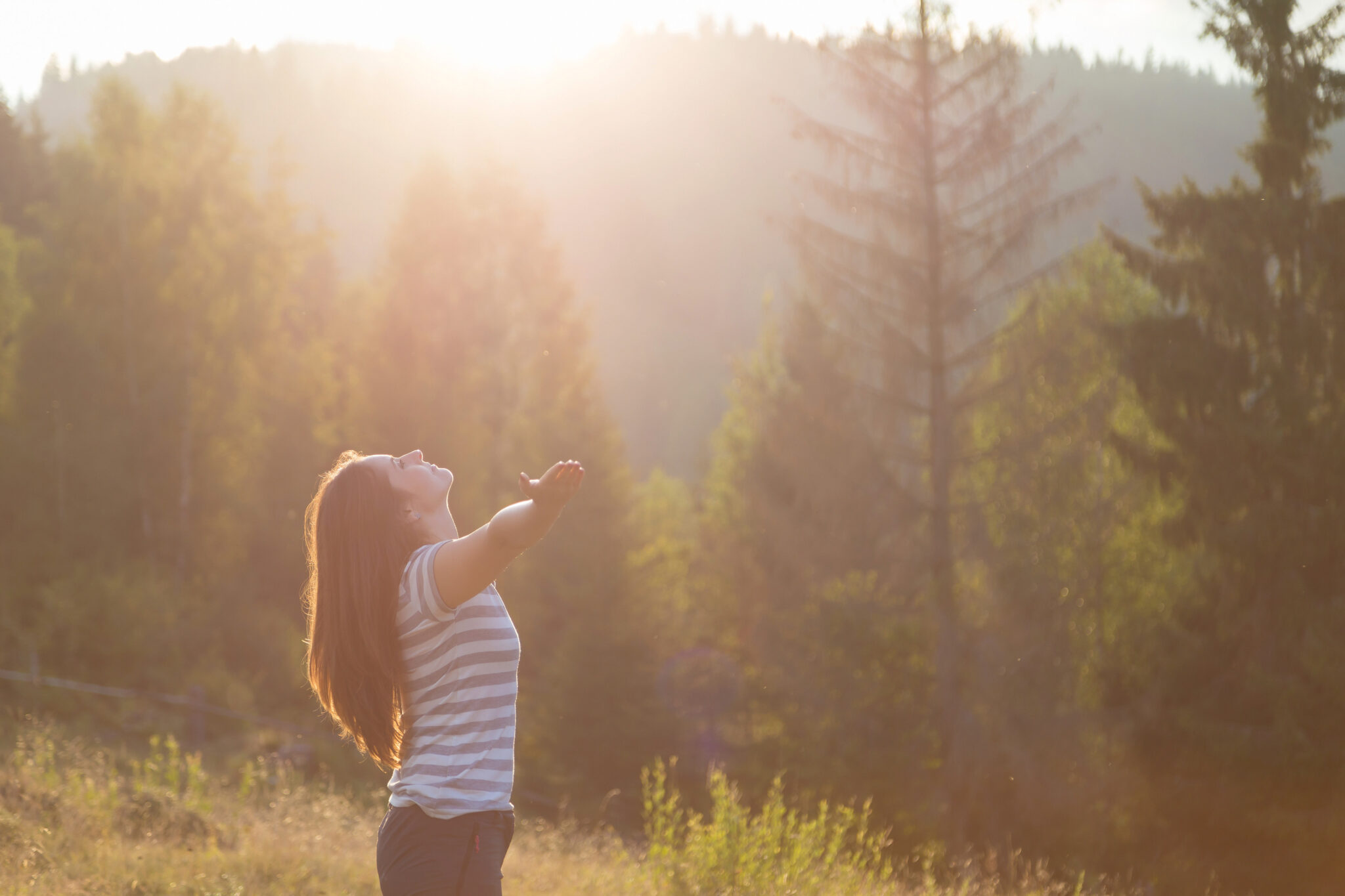 Femme qui respire