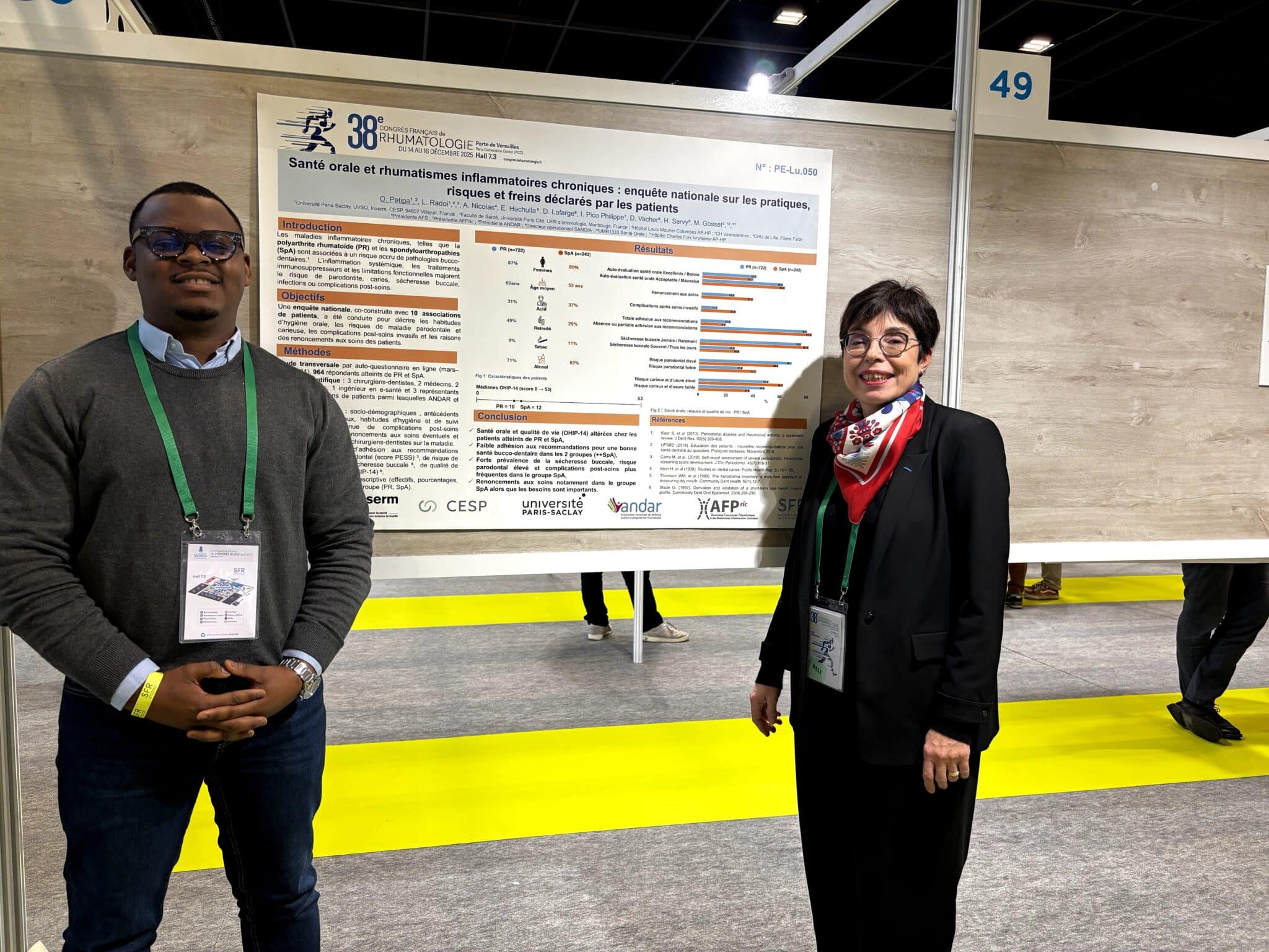 Photo d'Irène Pico-Philippe, Présidente de l'AFPric, au congrès de la Société Française de Rhumatologie (SFR) en décembre 2025
