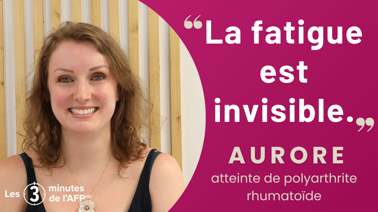 Miniature de la vidéo témoignage d'Aurore, atteinte de polyarthrite rhumatoïde, sur la fatigue