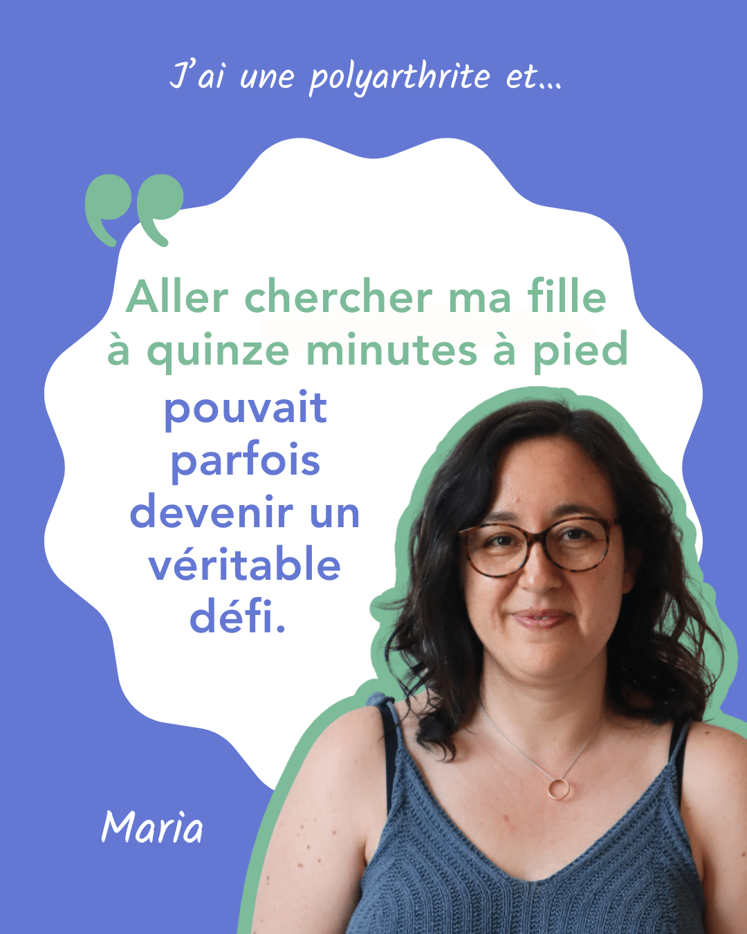 Témoignage de Maria illustré par une phrase